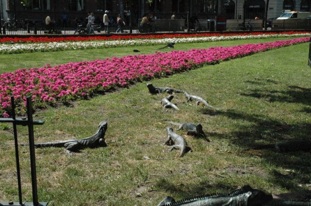 Lizard statues