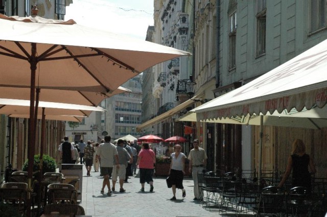 streets lined with cafes