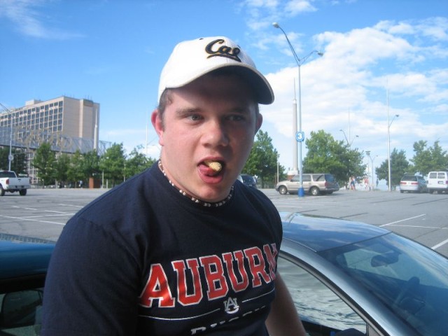 Bradley eats peanuts whole (shell and all)