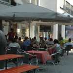Cafe where they are watching the World Cup