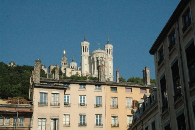 View of the church from outside Felipe's apartment