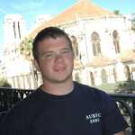 Brad sitting on our porch in Nice