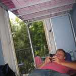 Watching his iPod