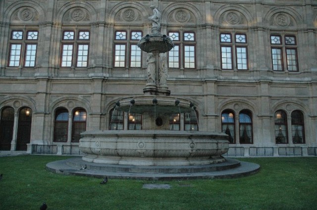 fountain outside of opera